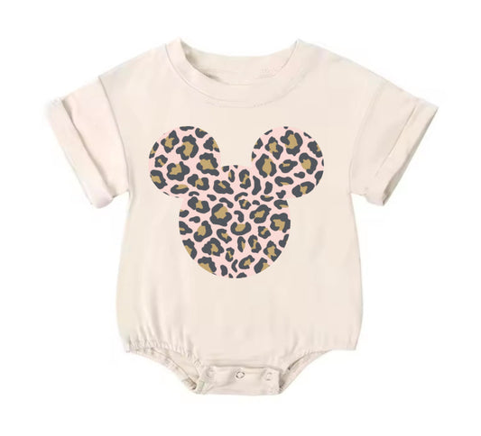 Toddle baby girls cheetah catroon design romper