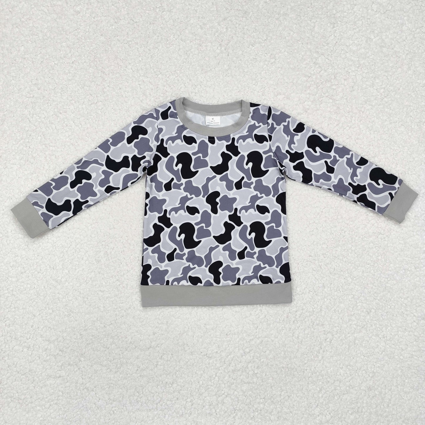 Baby boy green camo matching long sleeve top