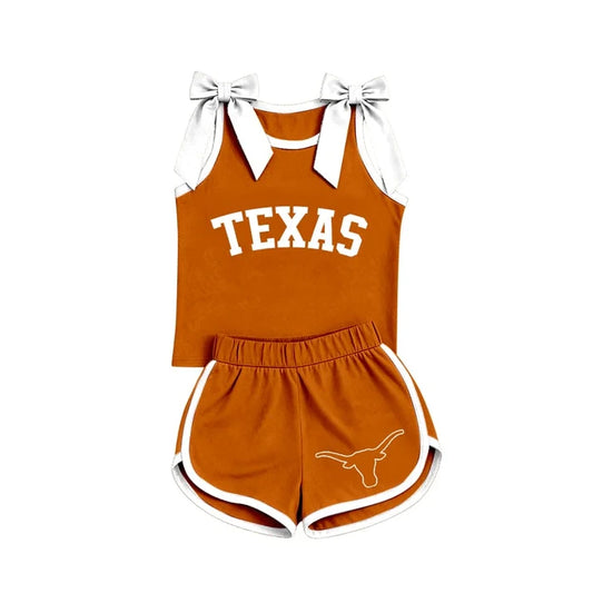Custom team top matching shorts girl summer outfit wholesale factory price