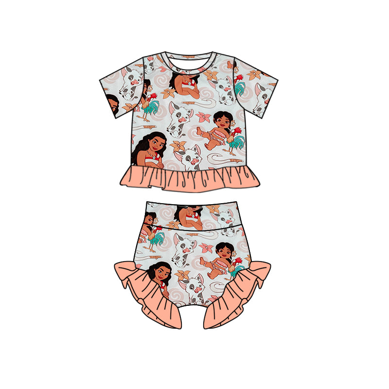 Toddle girls cartoon bummies set