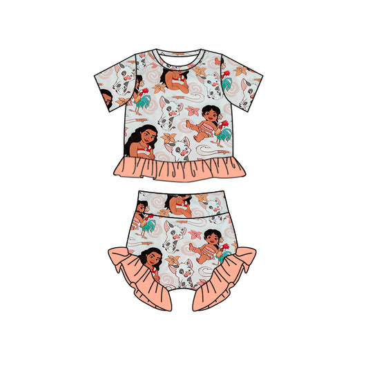 Toddle girls cartoon bummies set