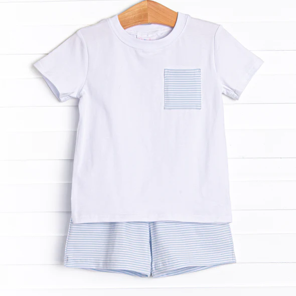 baby boy blue pocket summer clothes