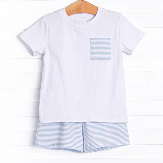baby boy blue pocket summer clothes