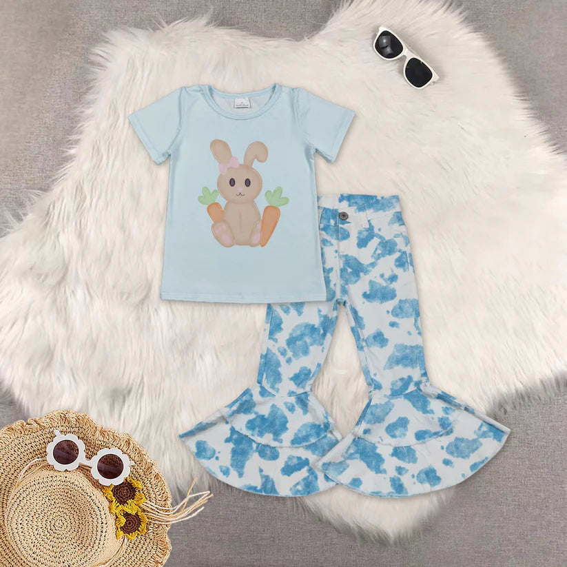 Easter bunny top flare  jeans pants outfit