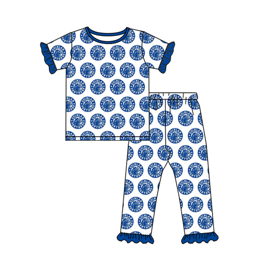 infant baby girls custom colleague team short sleeve pajama set