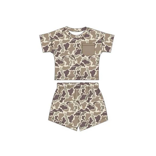 toddle boy short sleeve camo outfit