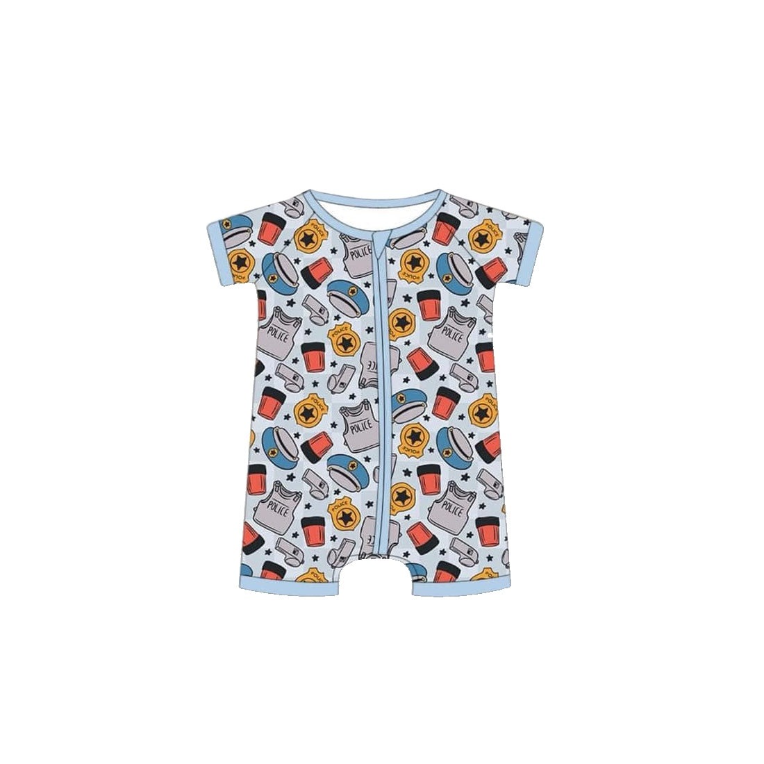 infant baby boy short sleeve zip romper