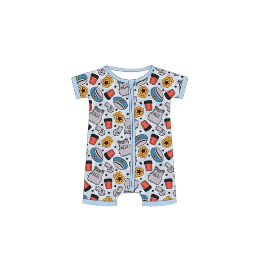 infant baby boy short sleeve zip romper