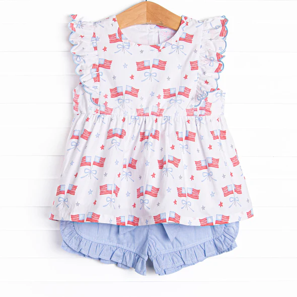 Toddle baby girl July 4th holiday outfit