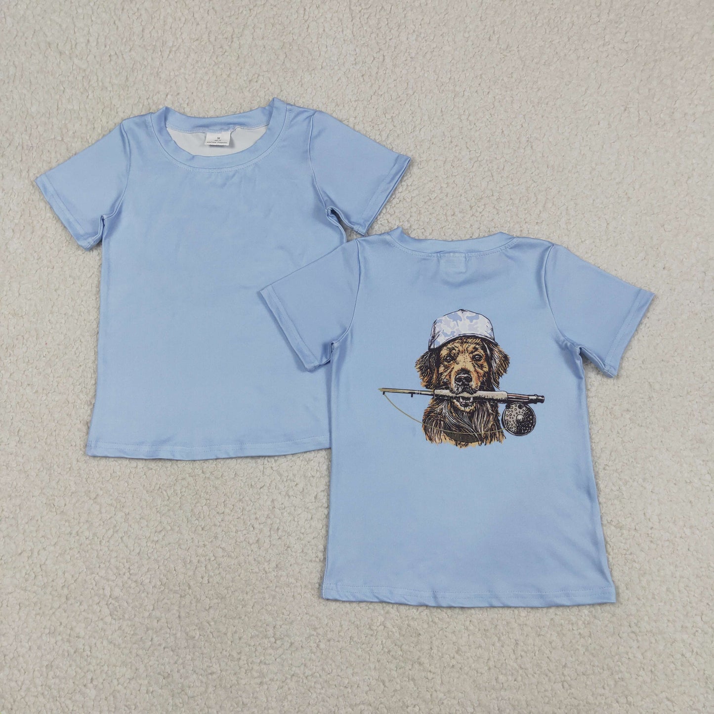 Blue camo top matching shorts boys summer outfit