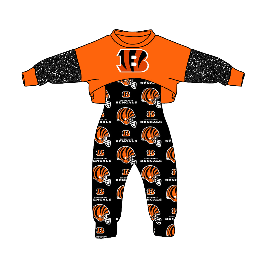 Girls game day colleague team top suspender 2pcs clothes set