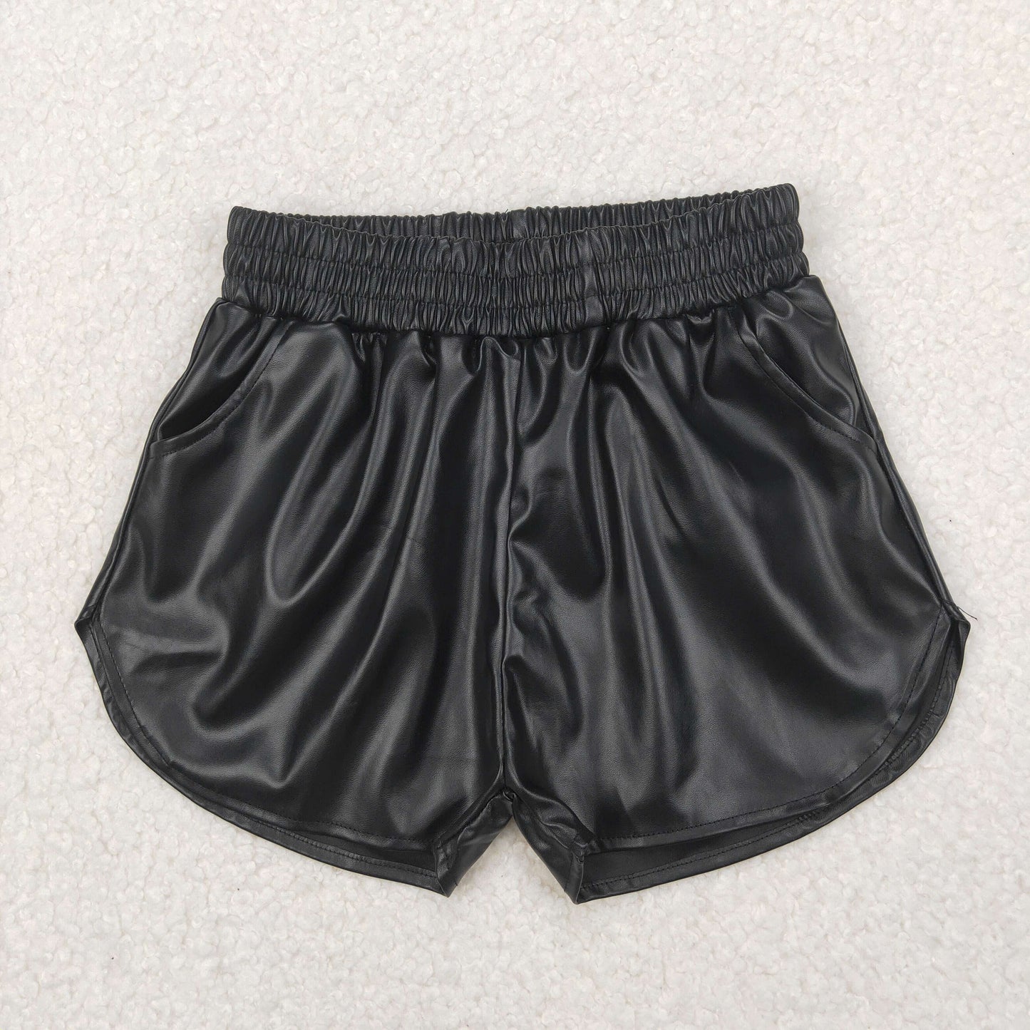 toddle girls dark blue p-leather summer shorts