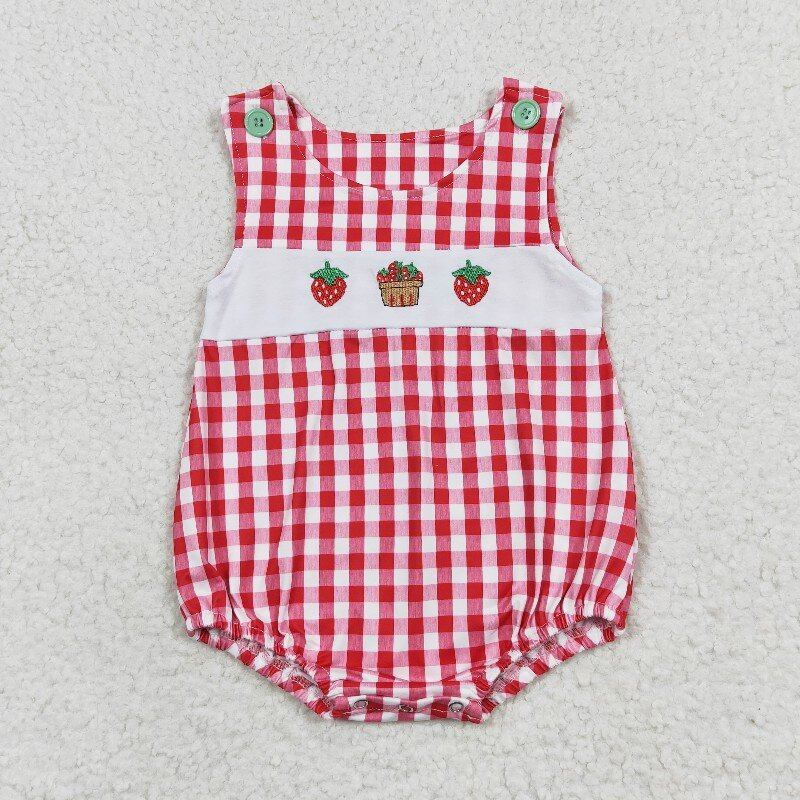 embroidery strawberry sister brother matching sibling clothes