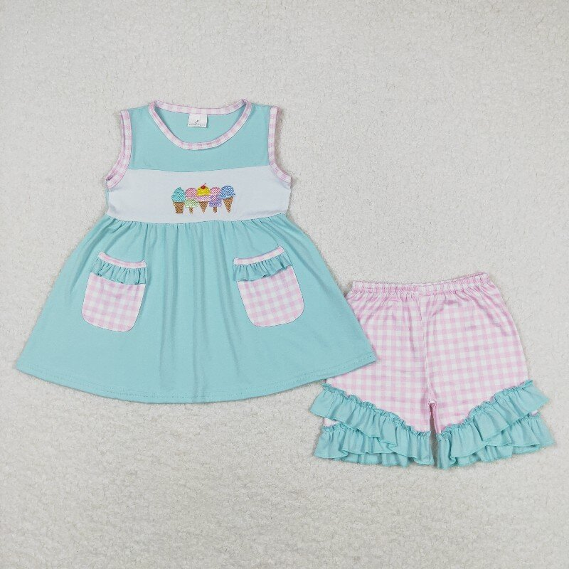 best sister wholesale summer embroidery clothing set