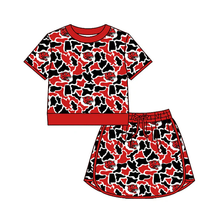 Custom team top matching skorts girl summer outfit