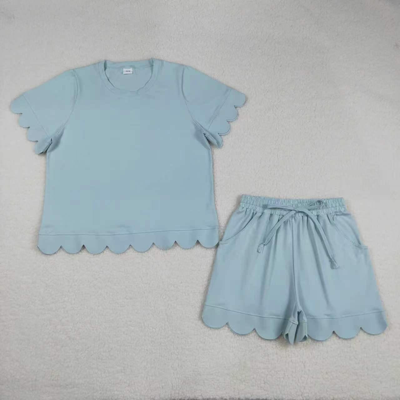 Adult women lavender design short sleeve outfit