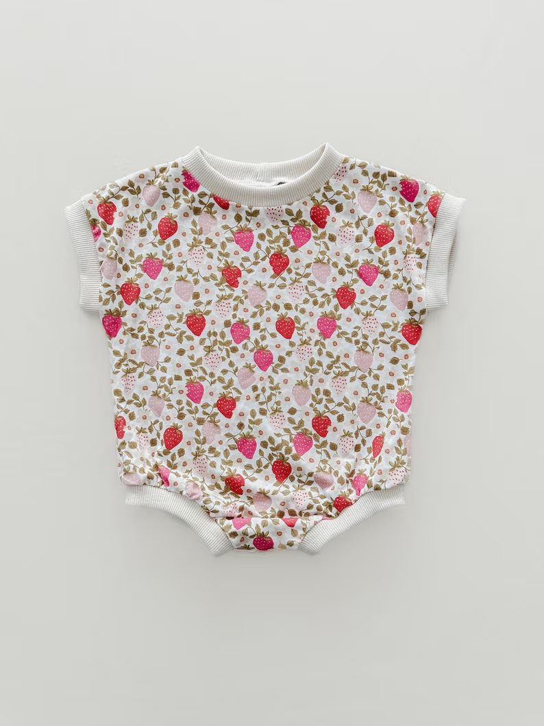 toddle baby girl strawberry design summer romper
