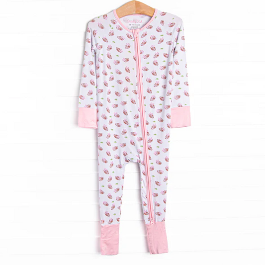 Football design kids long sleeve zip romper