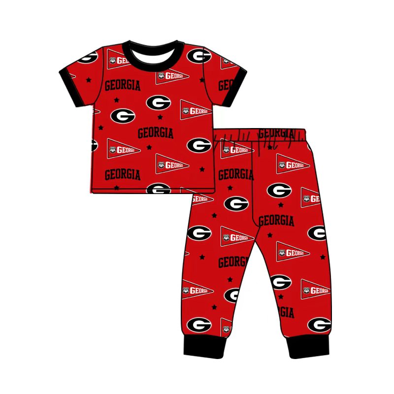 Toddle kids custom georgia team design boy short sleeve pajama set