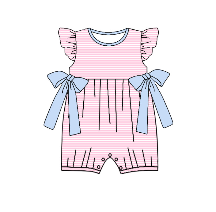 toddle baby girls pink stripes romper