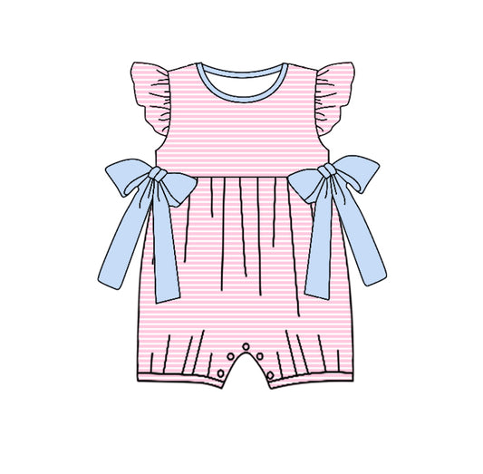 toddle baby girls pink stripes romper