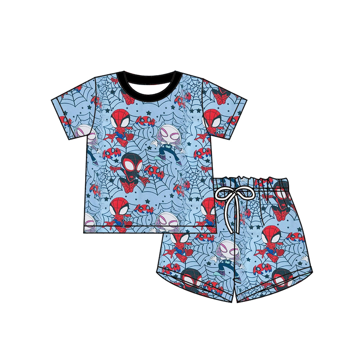 Boy cartoon design summer short set