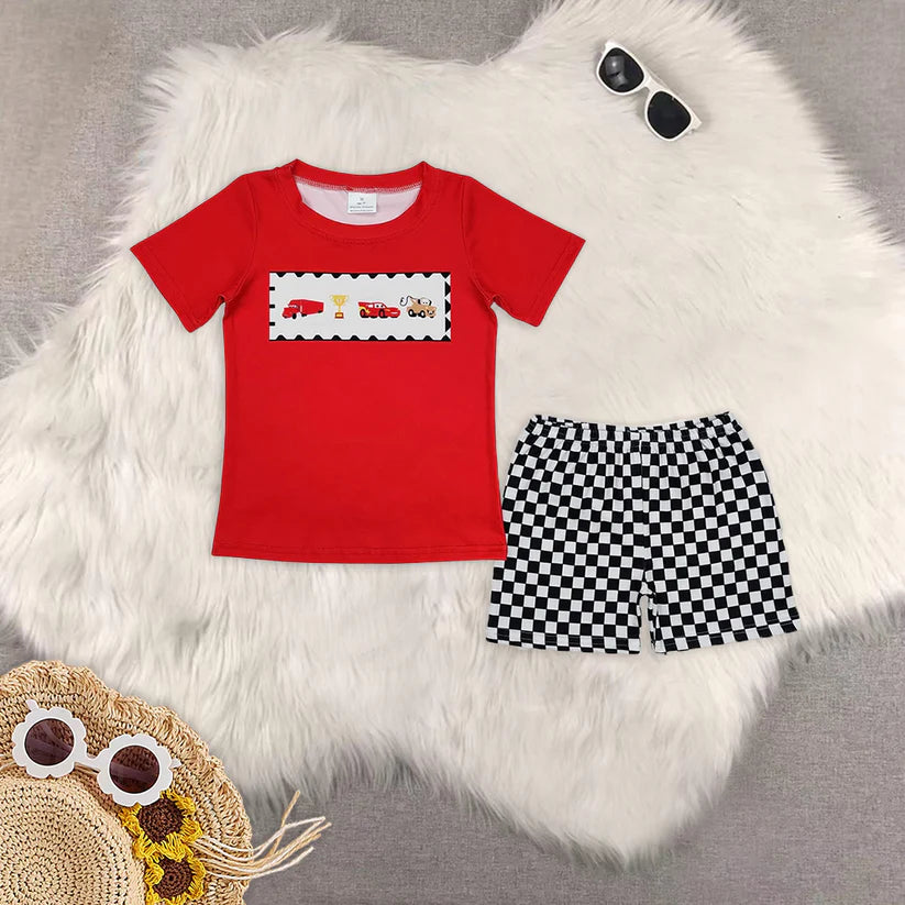 red car cartoon boy clothing set