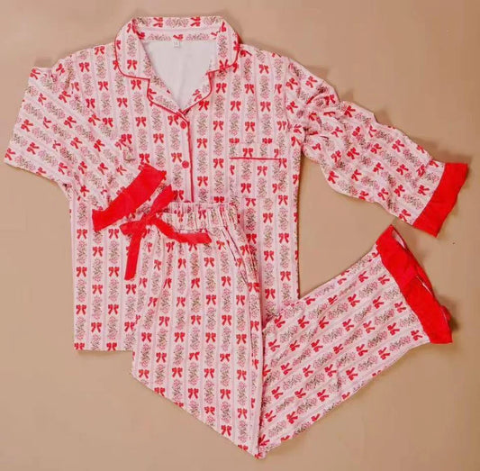 baby girl Christmas design long sleeve pajama set
