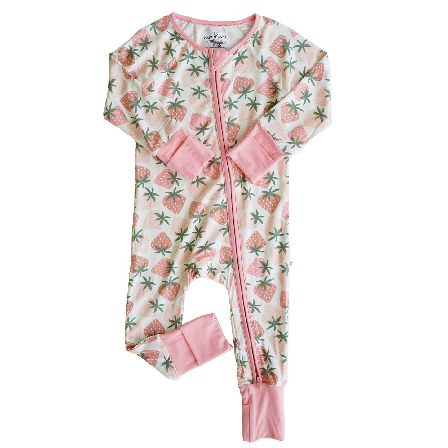 Wholesale strawberry long sleeve zip romper