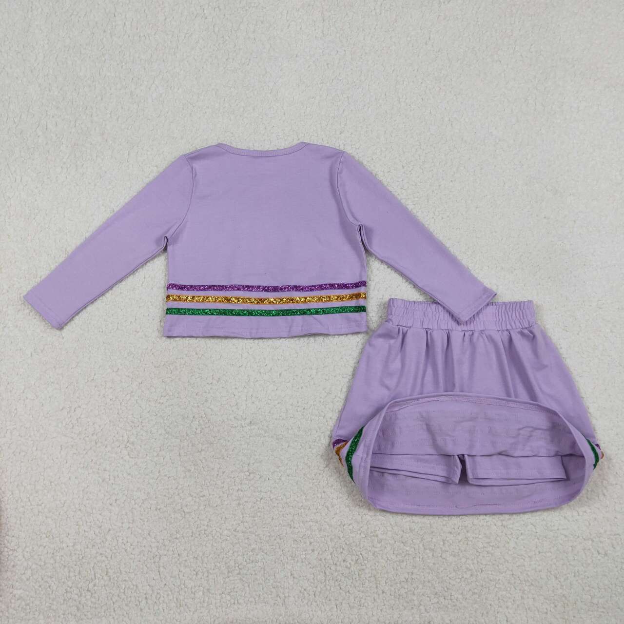 Mardi Gras kids girls long sleeve outfit