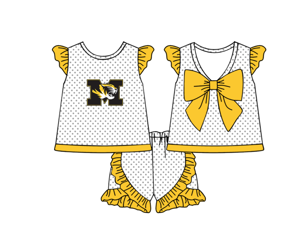 Custom team top matching shorts girl summer outfit