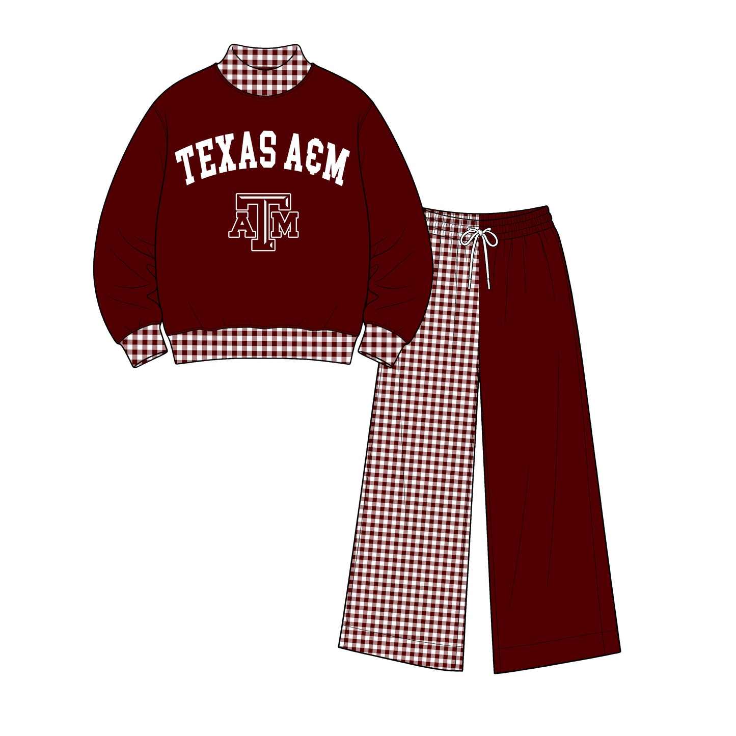 Toddle kids custom texas team design long sleeve outfit