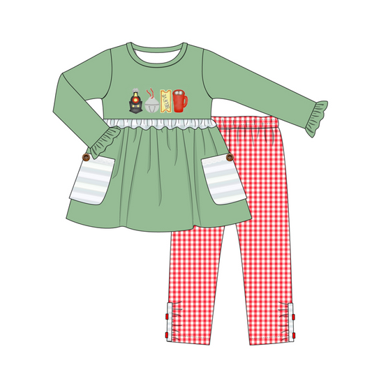 baby girl christmas believe train design long sleeve winter clothes