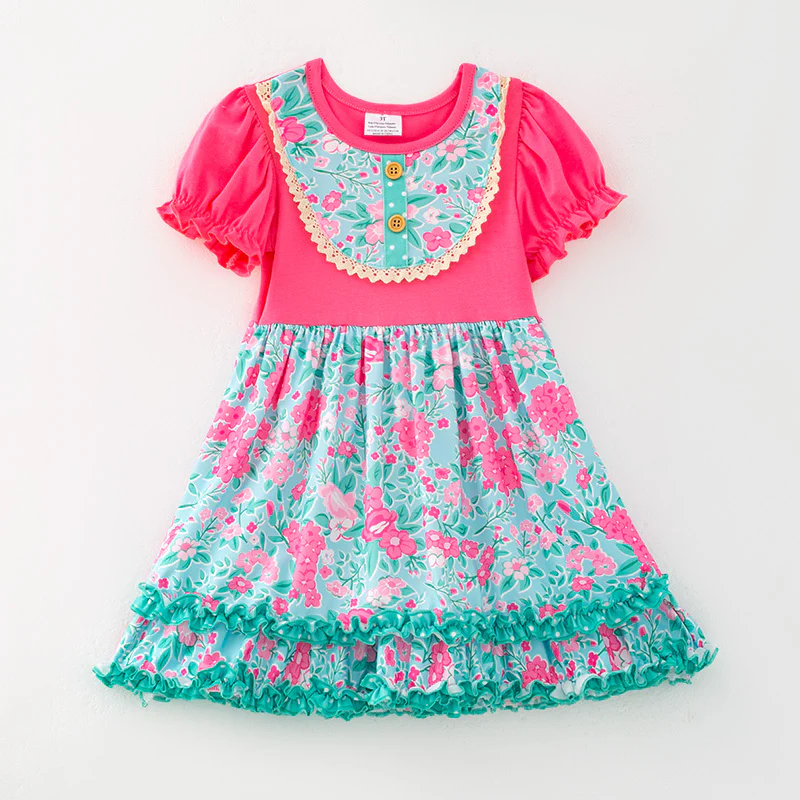 baby girl  floral dress wholesale kids clothes