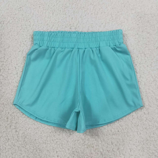 Toddle baby girls turquoise color summer yoga shorts