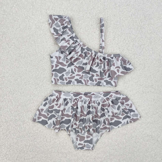 baby girls two pieces grey camo swimwear