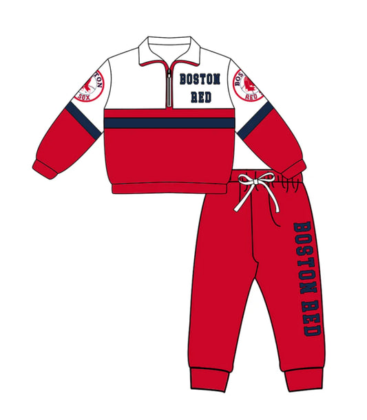 Kids long sleeve team pullover top matching pants outfit wholesal factory price