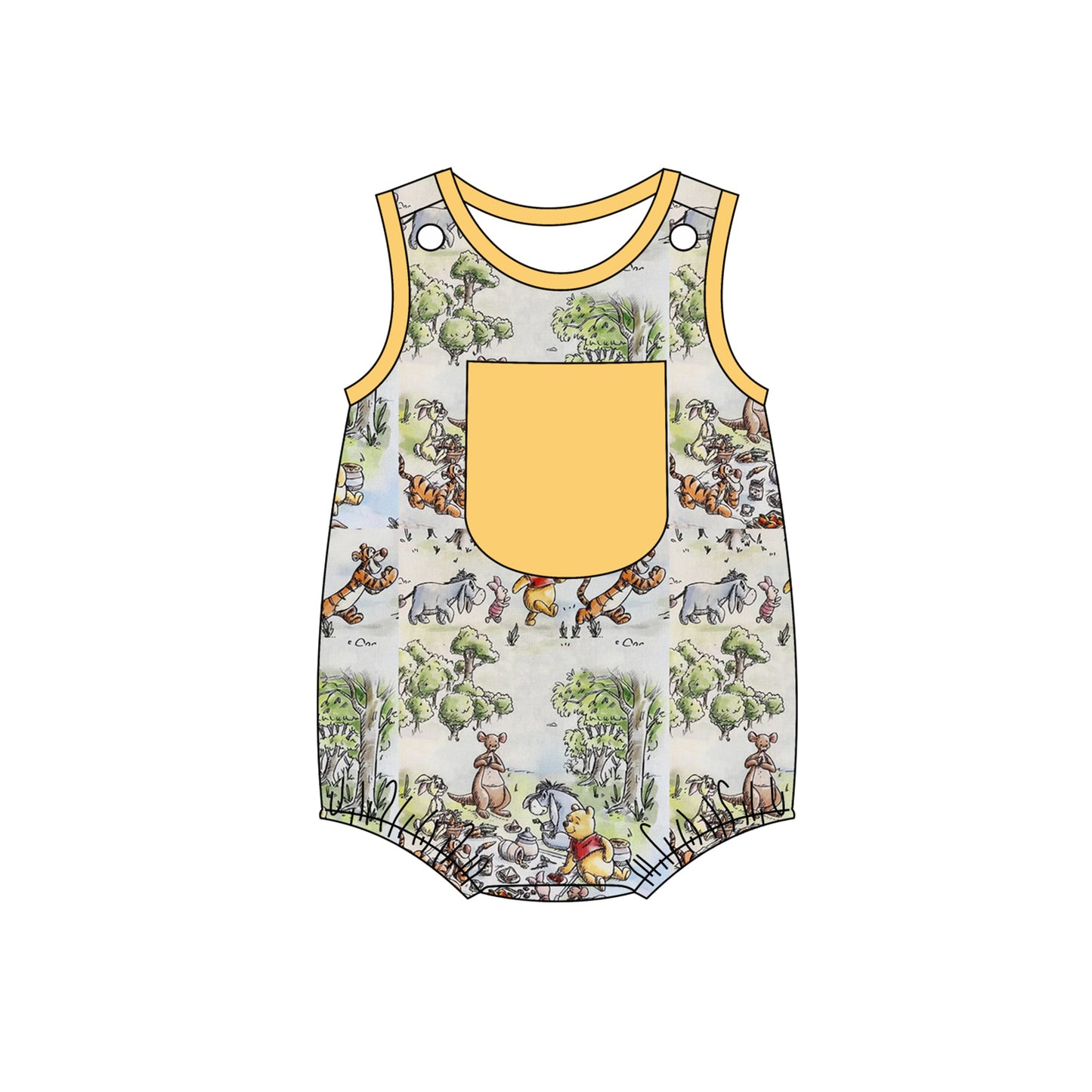 cartoon bear baby boy romper