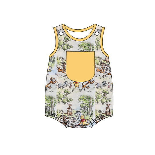 cartoon bear baby boy romper