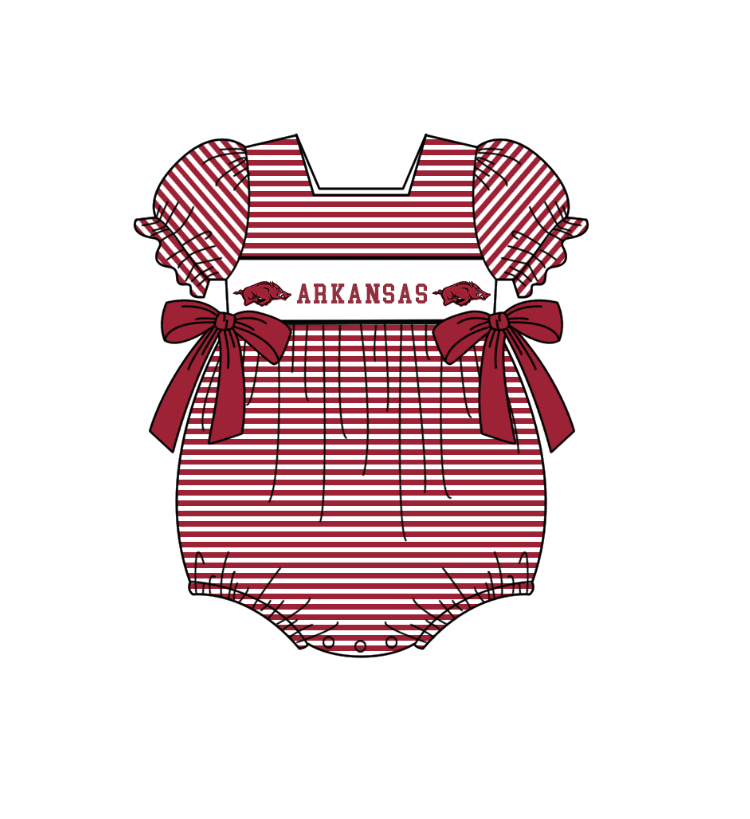 Custom collegiate team design toddle girl summer romper