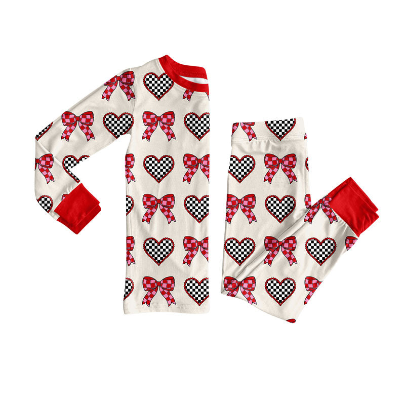 Valentines kids long sleeve pajama set wholesal factory price