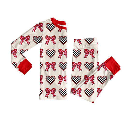 Valentines kids long sleeve pajama set wholesal factory price
