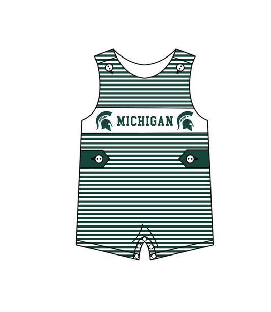 Custom collegiate team design toddle boy summer romper