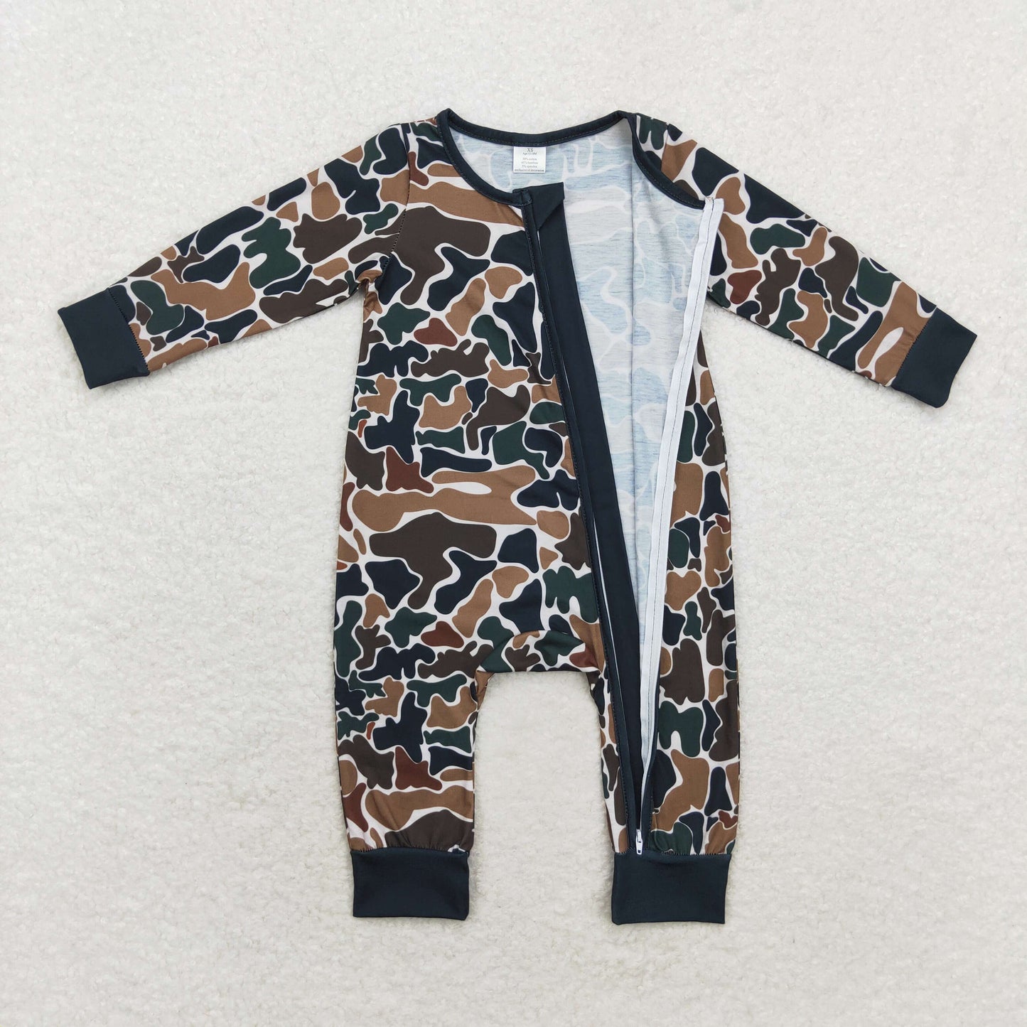 baby boy outfit green black brown camo matching bamboo clothes