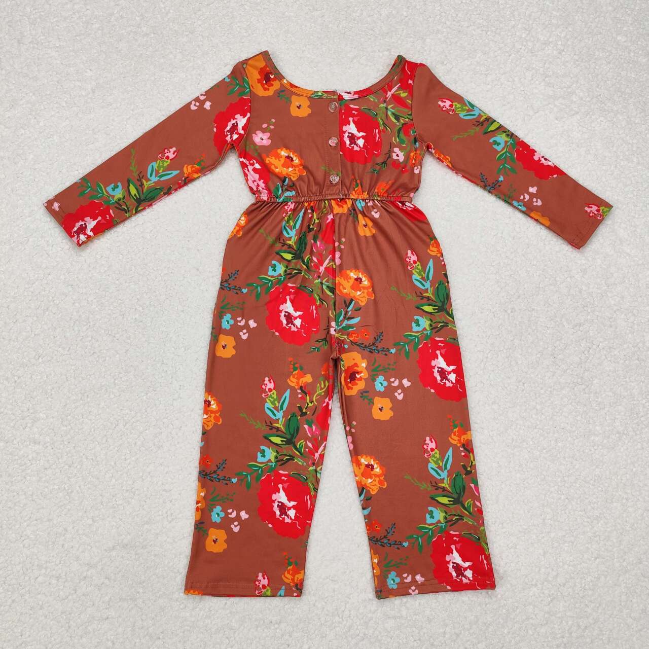 Best sister Wholesale kids baby girls wide leg floral matching jumpsuit