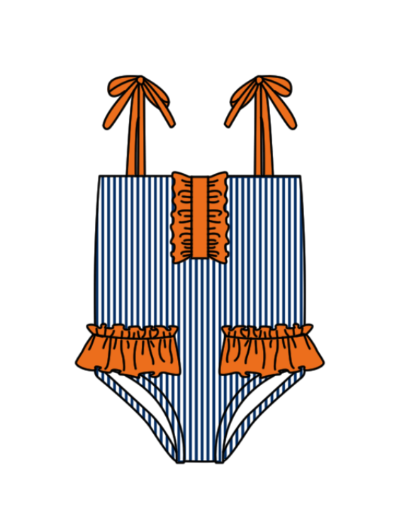 Girls one piece custom team design swimwear