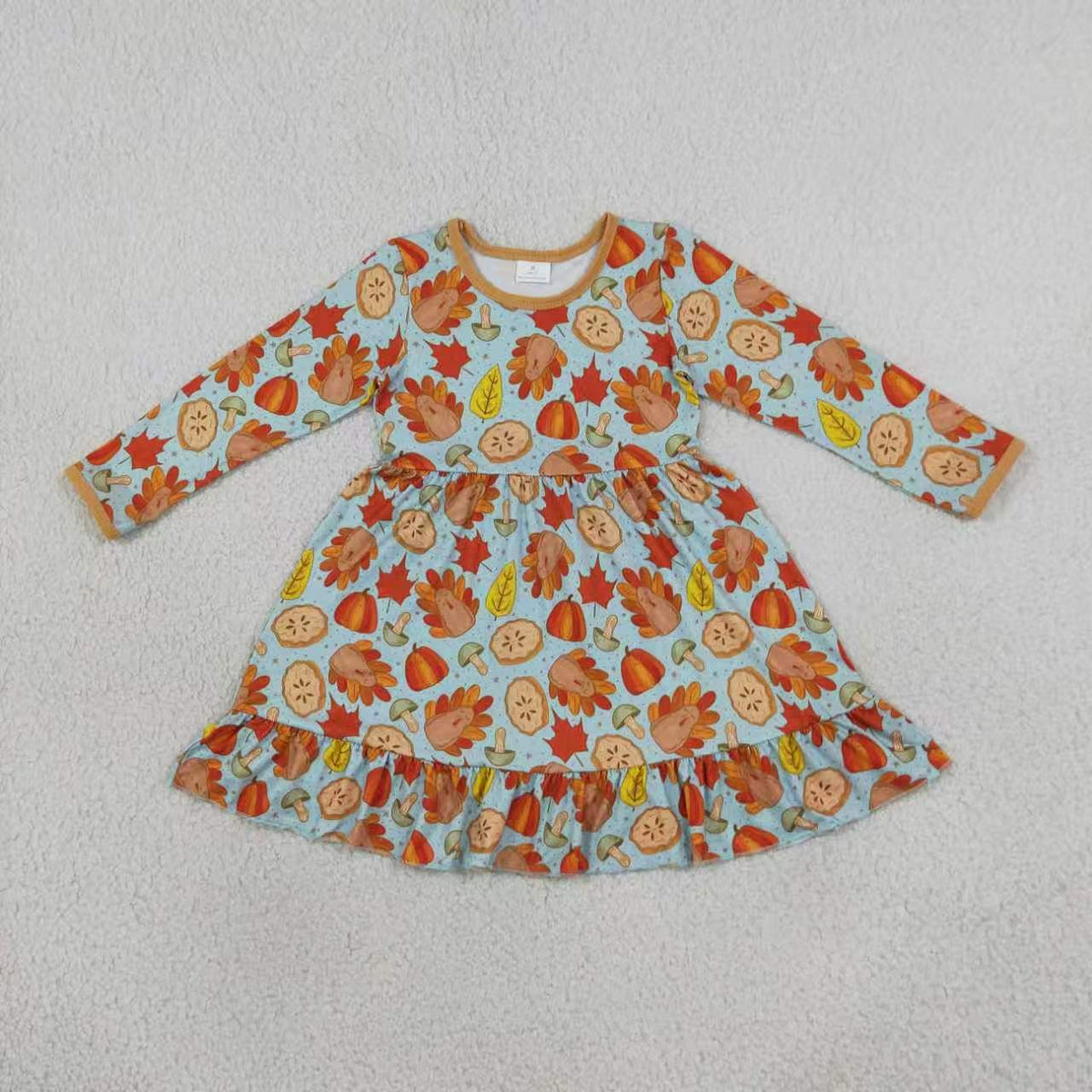 Boys long sleeve Thanksgiving turkey top matching pants fall outfit