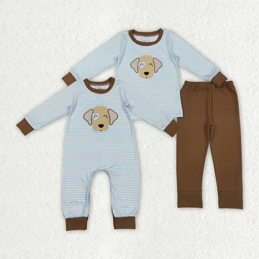 Valentines day embroidery dog print kids long sleeve clothes