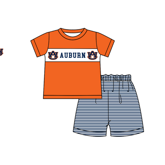 Custom collegiate team top matching shorts kids summer wholesale factory outfit