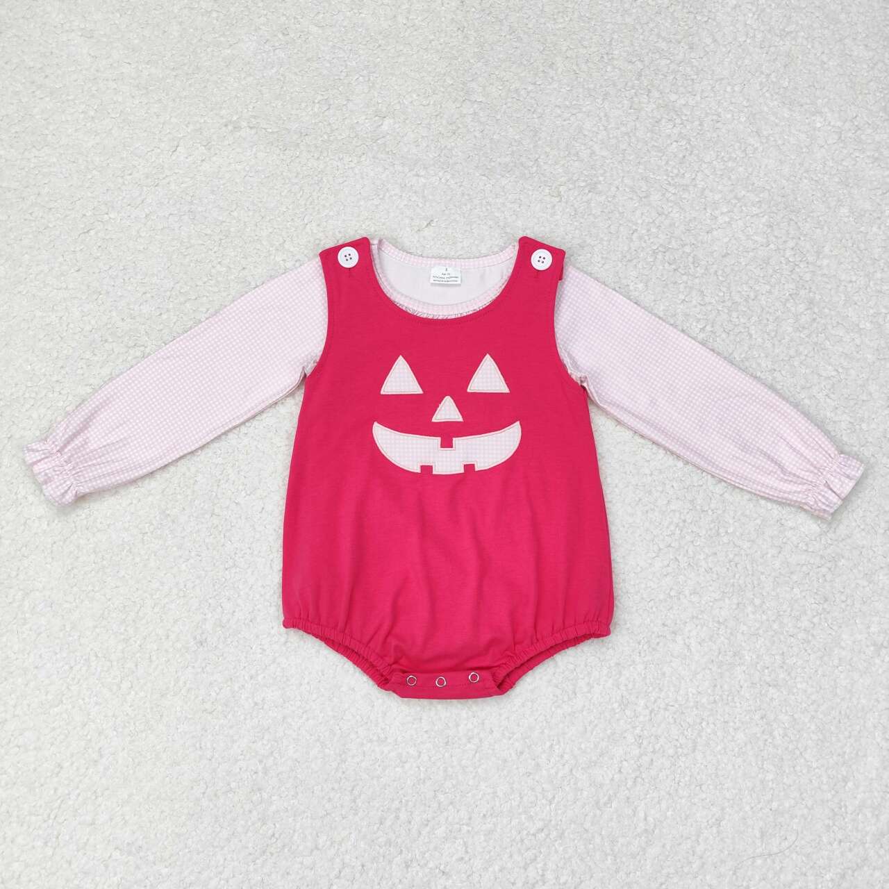 toddle girls pink top halloween embroidery  pumpkin romper 2pcs clothes